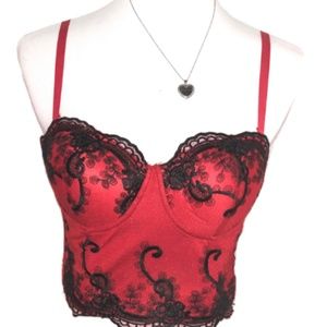 Love J Red and Black Corset Lingerie Piece